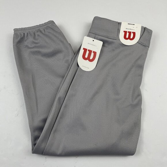 Wilson Baseball Pants Youth M Elastic Hem Polyester Gray - Picture 1 of 8